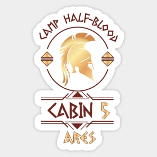 Cabin #5 in Camp Half Blood, Child of Ares – Percy Jackson inspired design Sticker